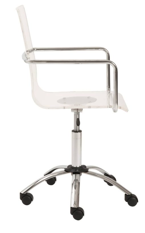 Euro Style Chloe Clear Office Chair w/ Armrests - Image 3