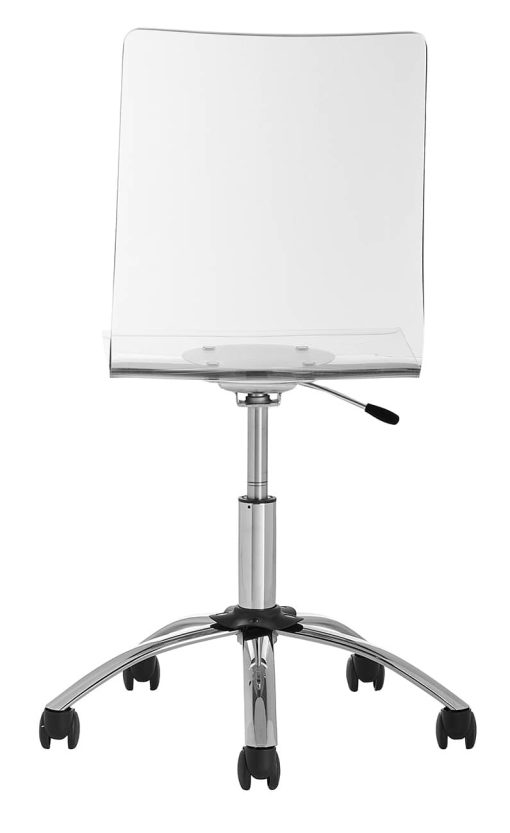 Euro Style Chloe Clear Office Chair w/o Armrests - Image 5