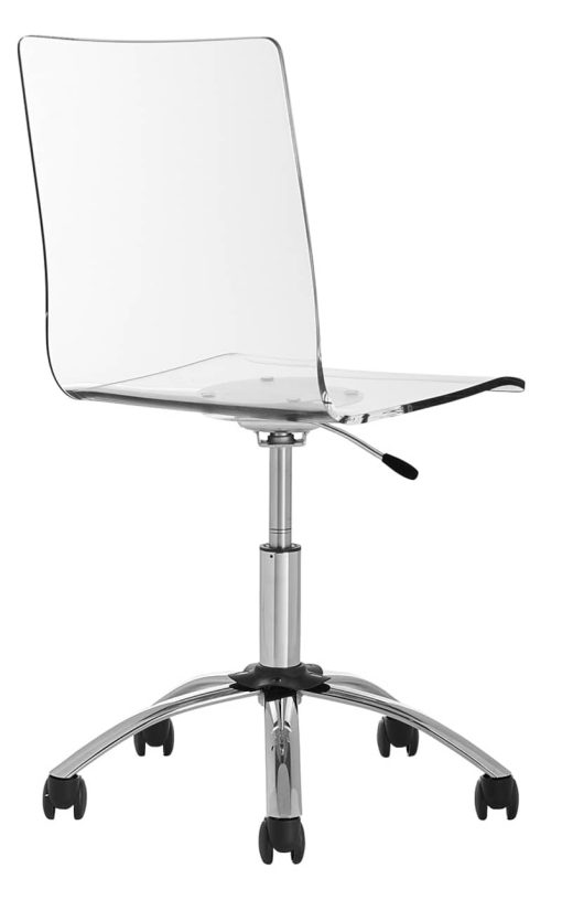 Euro Style Chloe Clear Office Chair w/o Armrests - Image 4
