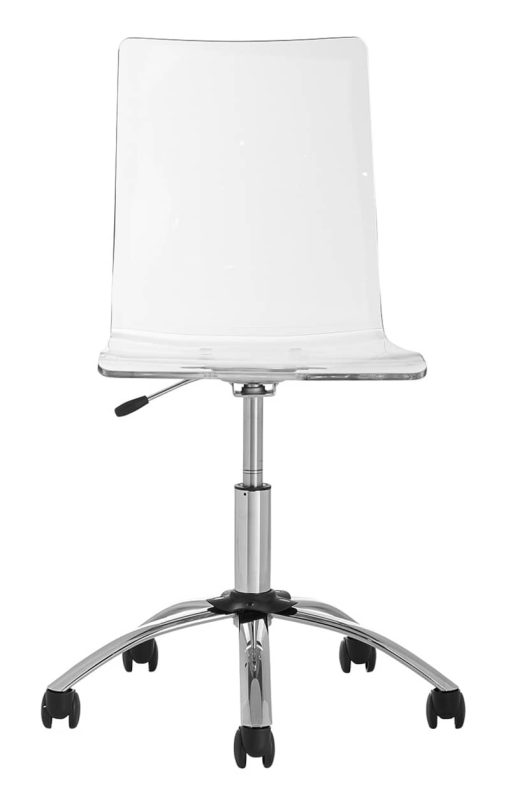 Euro Style Chloe Clear Office Chair w/o Armrests - Image 2