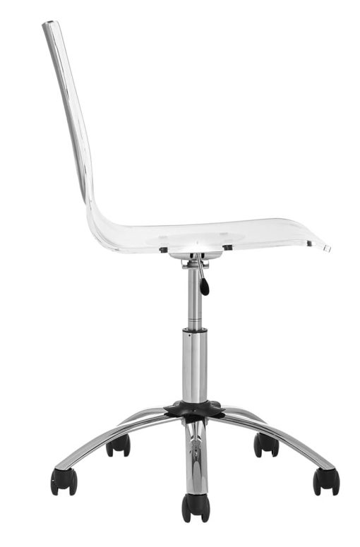 Euro Style Chloe Clear Office Chair w/o Armrests - Image 3
