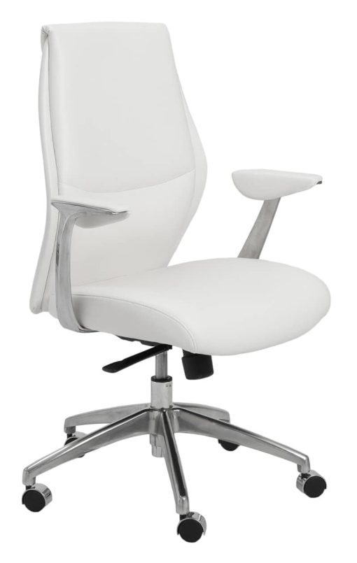 Euro Style Crosby White Low Back Office Chair