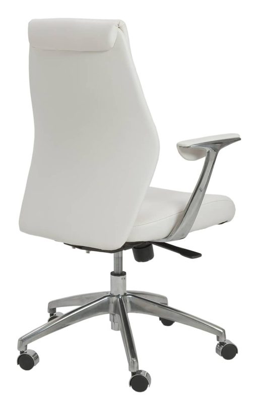 Euro Style Crosby White Low Back Office Chair - Image 4