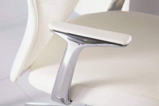 Euro Style Crosby White Low Back Office Chair - Image 6
