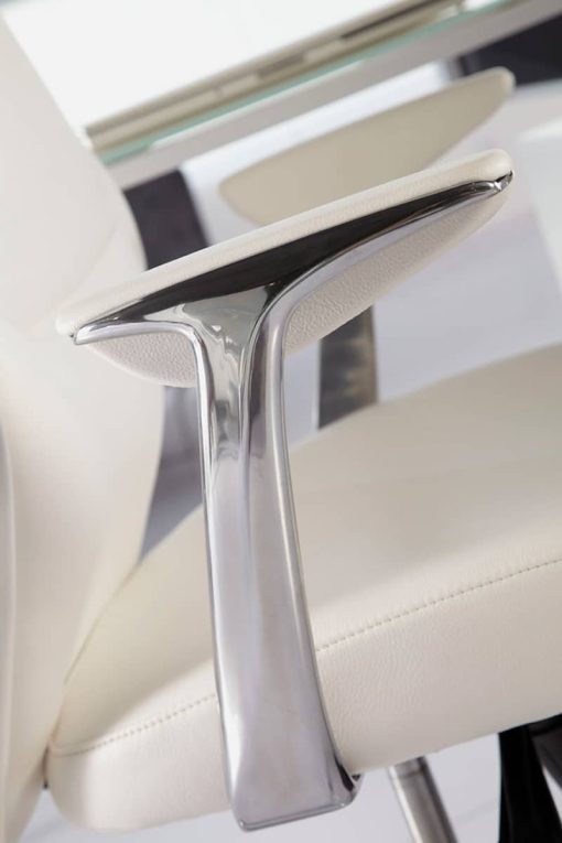 Euro Style Crosby White Low Back Office Chair - Image 5