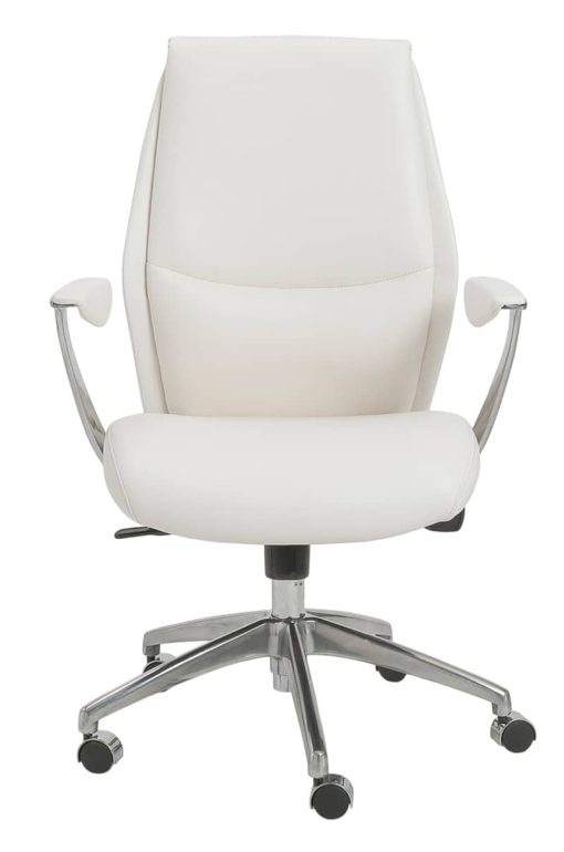 Euro Style Crosby White Low Back Office Chair - Image 2
