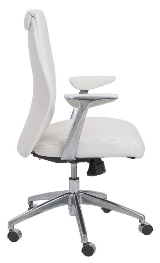 Euro Style Crosby White Low Back Office Chair - Image 3