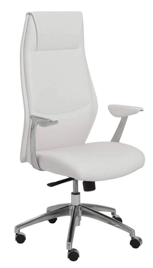 Euro Style Crosby White High Back Office Chair