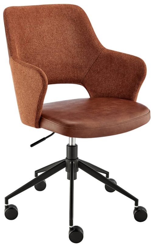 Euro Style Darcie Dark Brown & Orange Office Chair