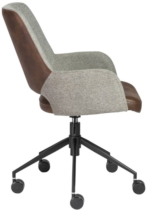 Euro Style Desi Gray & Light Brown Tilt Office Chair - Image 3