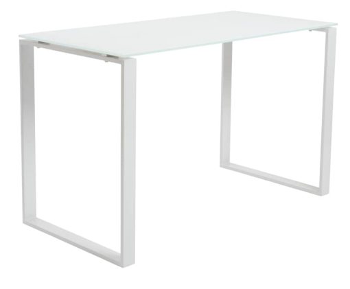 Euro Style Diego Pure White Glass 48" Desk