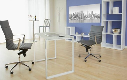 Euro Style Diego Pure White Glass 48" Desk - Image 4