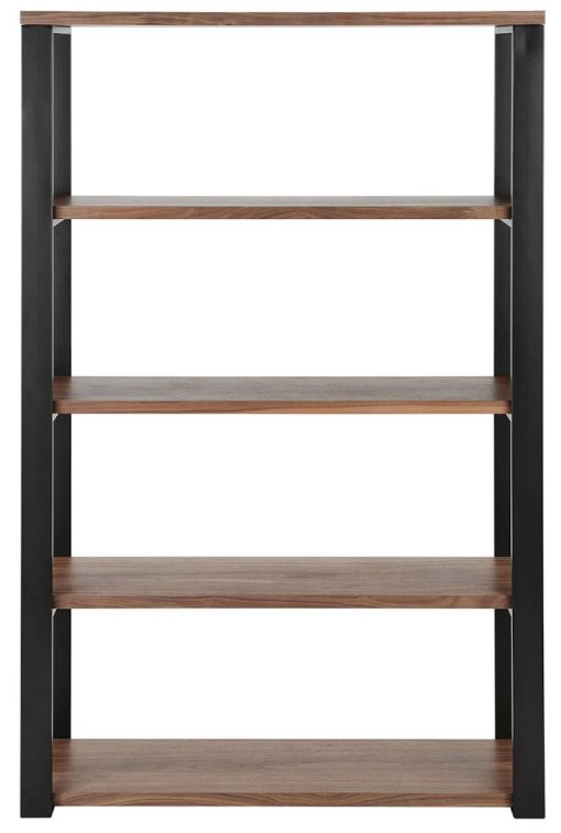 Euro Style Dillon 40" Shelving Unit In American Walnut Veneer w/ Matte Black Frame - Image 2