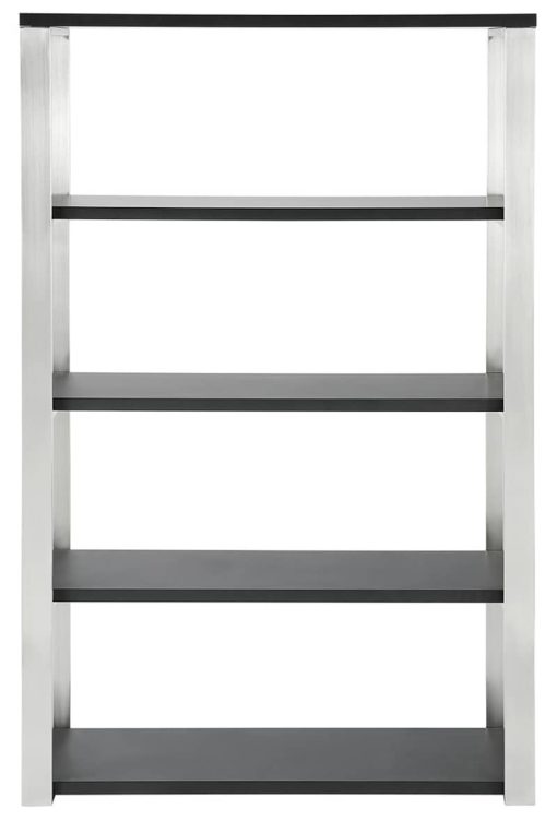 Euro Style Dillon 40" Shelving Unit In Matte Anthracite w/ Brushed Stainless Steel Frame - Image 2