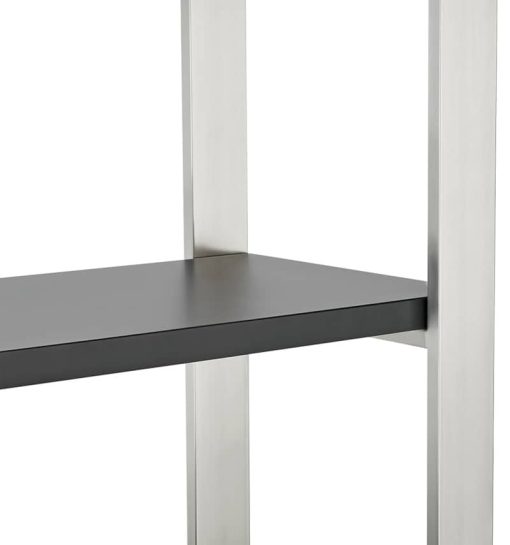 Euro Style Dillon 40" Shelving Unit In Matte Anthracite w/ Brushed Stainless Steel Frame - Image 5