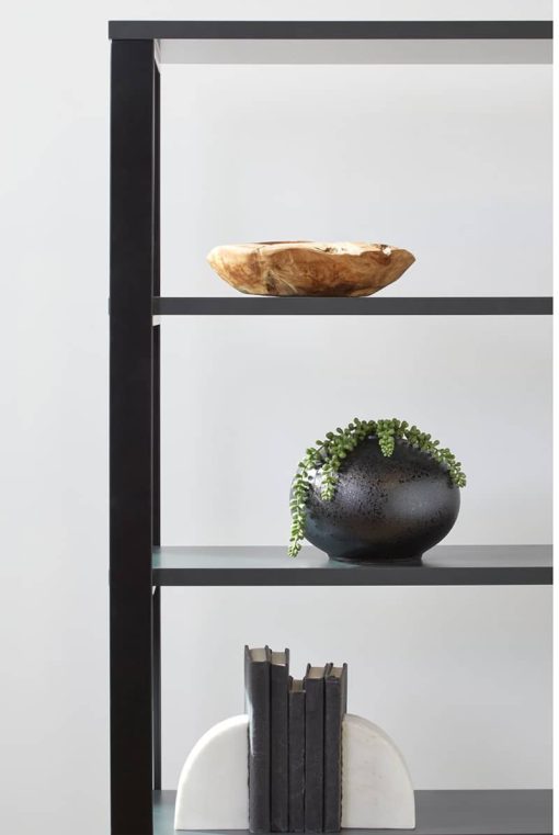Euro Style Dillon 40" Shelving Unit In Matte Anthracite w/ Matte Black Frame - Image 7