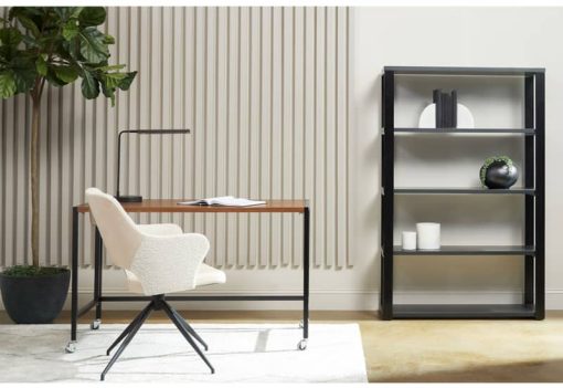 Euro Style Dillon 40" Shelving Unit In Matte Anthracite w/ Matte Black Frame - Image 6