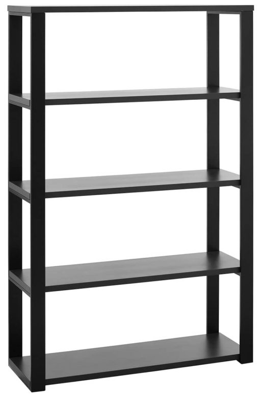 Euro Style Dillon 40" Shelving Unit In Matte Anthracite w/ Matte Black Frame