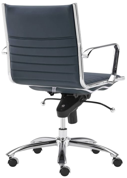 Euro Style Dirk Blue/Chrome Low Back Office Chair - Image 4