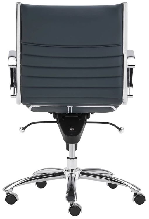 Euro Style Dirk Blue/Chrome Low Back Office Chair - Image 5