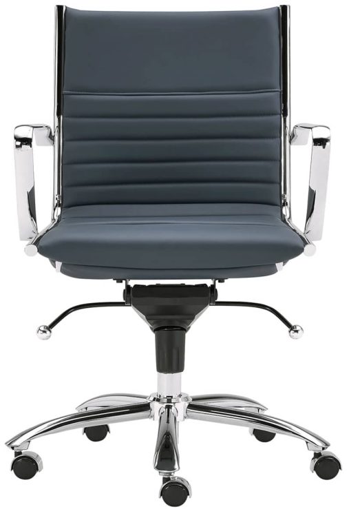 Euro Style Dirk Blue/Chrome Low Back Office Chair - Image 2