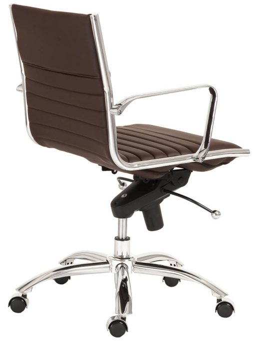 Euro Style Dirk Brown/Chrome Low Back Office Chair - Image 4