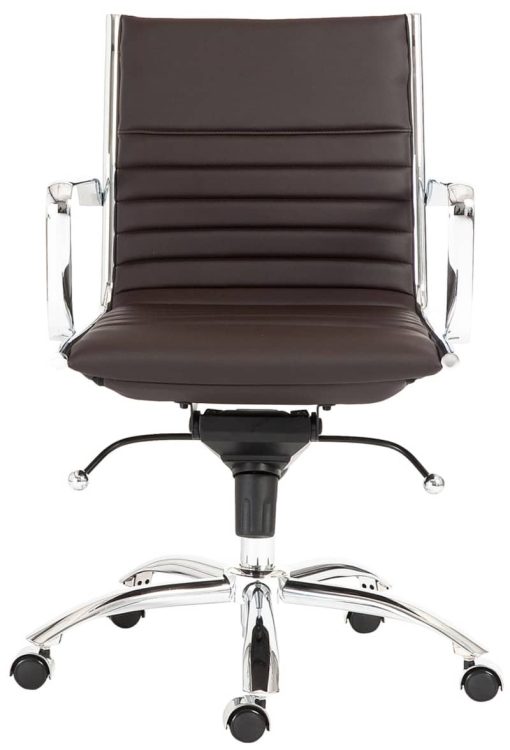 Euro Style Dirk Brown/Chrome Low Back Office Chair - Image 2