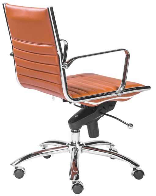 Euro Style Dirk Cognac/Chrome Low Back Office Chair - Image 4