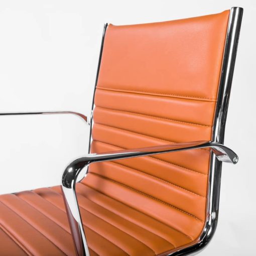 Euro Style Dirk Cognac/Chrome Low Back Office Chair - Image 8