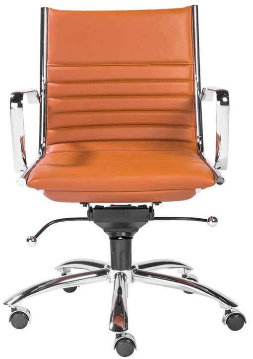 Euro Style Dirk Cognac/Chrome Low Back Office Chair - Image 2