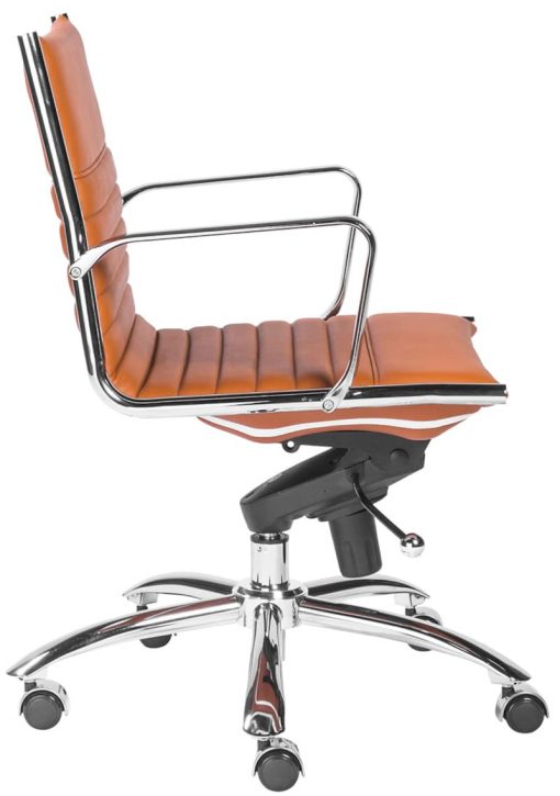 Euro Style Dirk Cognac/Chrome Low Back Office Chair - Image 3