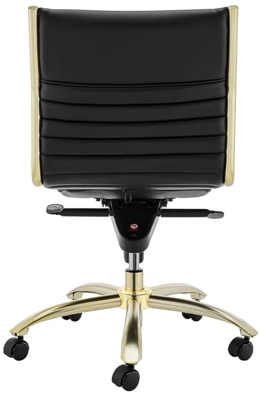 Euro Style Black & Gold Dirk Low Back Without Armrests Office Chair - Image 6