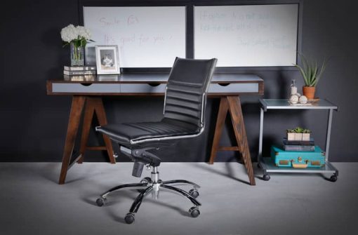 Euro Style Black Dirk Low Back Without Armrests Office Chair - Image 6