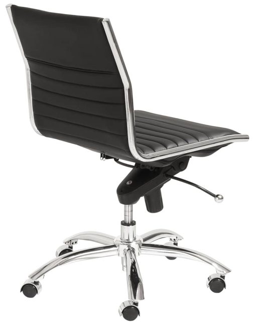 Euro Style Black Dirk Low Back Without Armrests Office Chair - Image 4