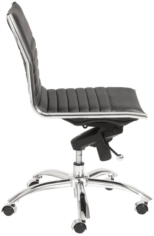 Euro Style Black Dirk Low Back Without Armrests Office Chair - Image 3