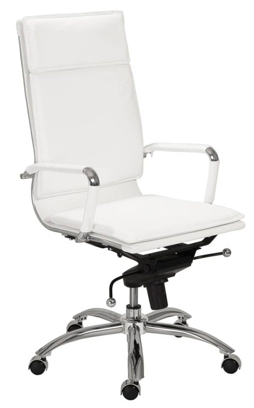 Euro Style Gunar White Pro High Back Office Chair