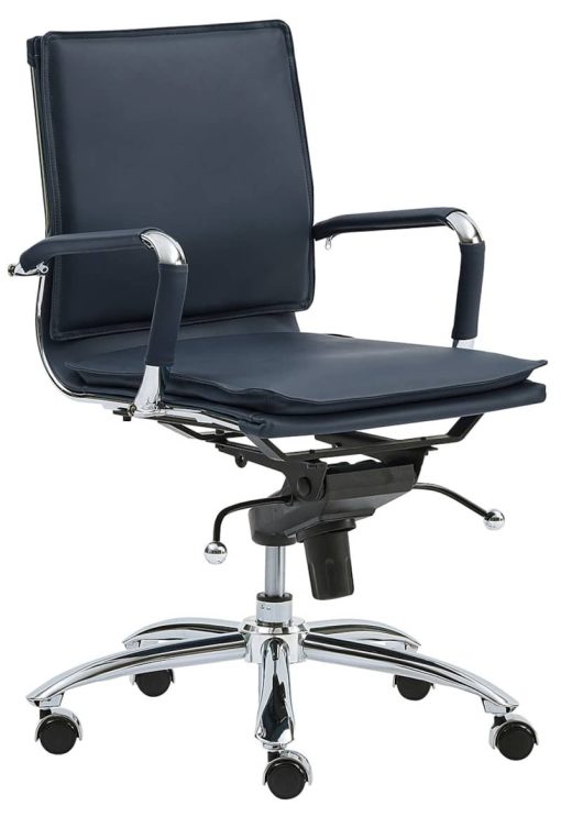 Euro Style Gunar Blue Pro Low Back Office Chair