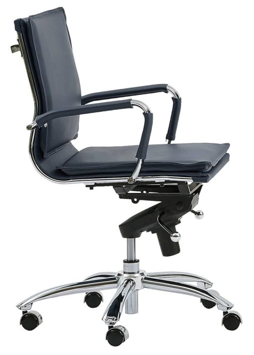 Euro Style Gunar Blue Pro Low Back Office Chair - Image 3