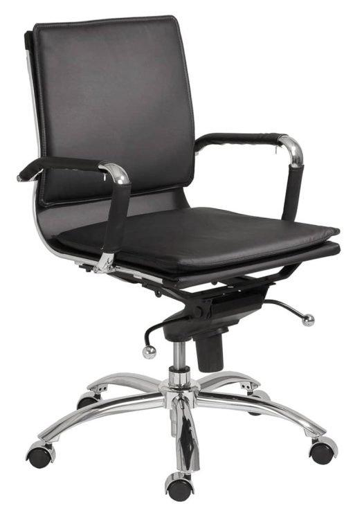 Euro Style Gunar Black Pro Low Back Office Chair
