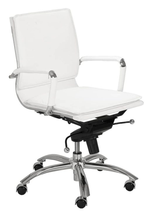 Euro Style Gunar White Pro Low Back Office Chair