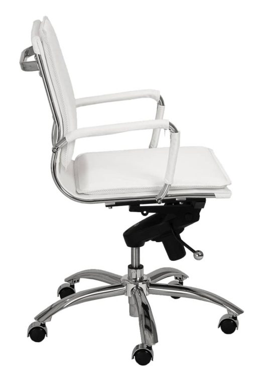 Euro Style Gunar White Pro Low Back Office Chair - Image 3