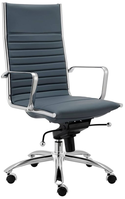 Euro Style Dirk Blue High Back Office Chair - Image 4