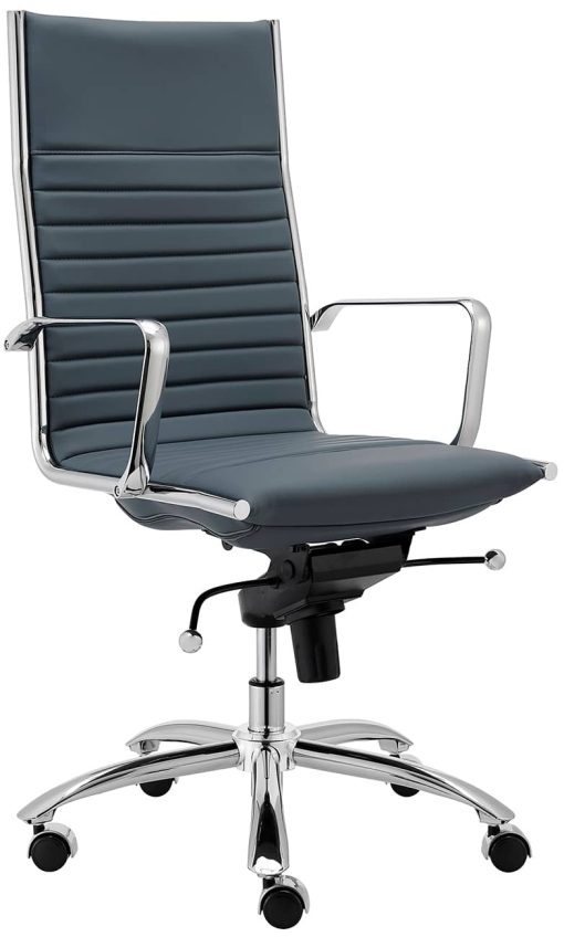 Euro Style Dirk Blue High Back Office Chair