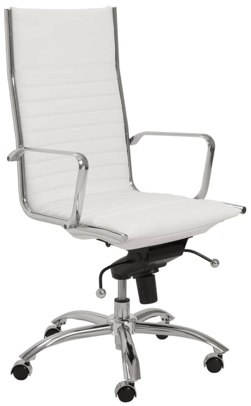 Euro Style Dirk White High Back Office Chair