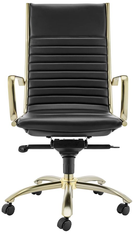Euro Style Dirk Black & Gold High Back Office Chair - Image 2