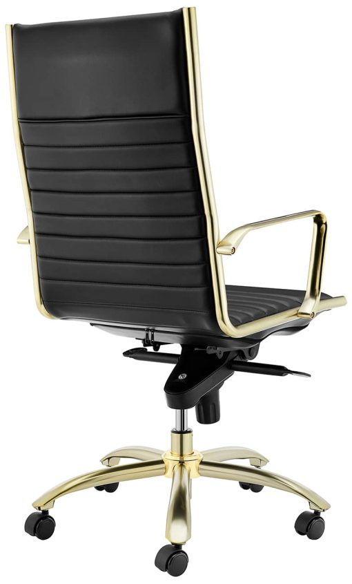 Euro Style Dirk Black & Gold High Back Office Chair - Image 4