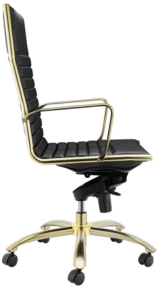 Euro Style Dirk Black & Gold High Back Office Chair - Image 3