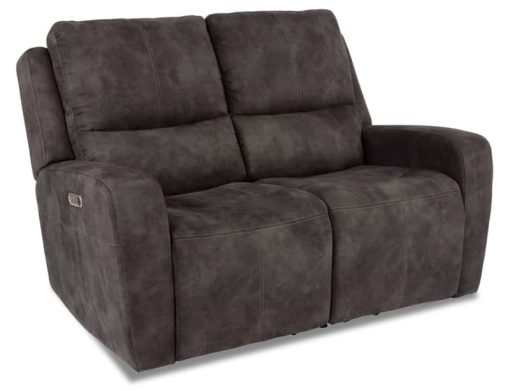 Flexsteel Aiden Grey Power Reclining Loveseat w/ Power Headrests - Image 2