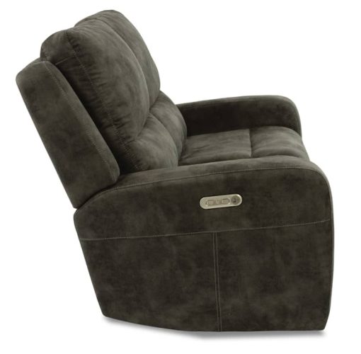 Flexsteel Aiden Grey Power Reclining Loveseat w/ Power Headrests - Image 3