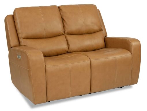 Flexsteel Aiden Midnight Black Power Reclining Loveseat w/ Power Headrests - Image 3
